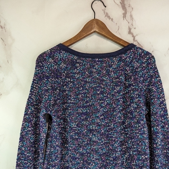 Free People Sweater Womens Large Purple Marled Boho Scoop Neck We The Free Blue - Picture 6 of 8